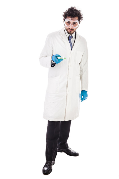 biologist with a petri dish - Фото, зображення