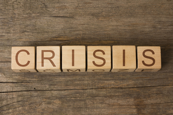 the word of CRISIS on wooden cubes - Photo, Image
