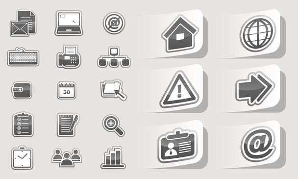 Set of glossy business icons label. - Вектор,изображение
