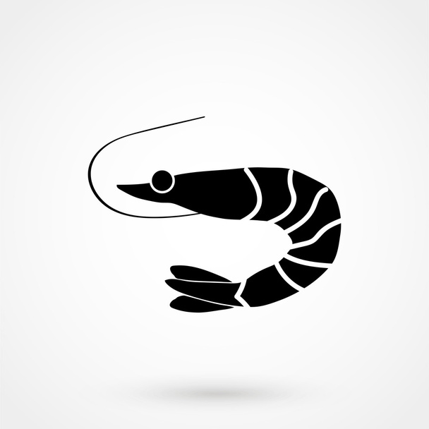 shrimp icon on white background in flat style. Simple vector - Vettoriali, immagini