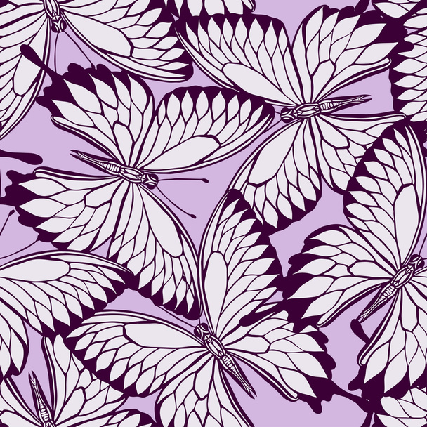 seamless pattern from butterflies - Вектор,изображение