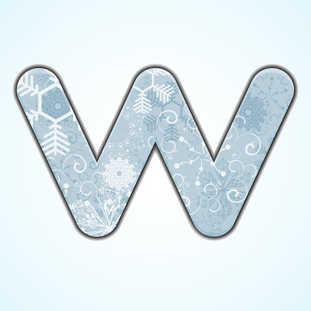 Vector navideño letra W sobre fondo azul. Eps 10
 - Vector, Imagen