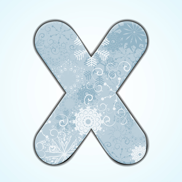 Vector navideño letra X sobre fondo azul. Eps 10
 - Vector, Imagen