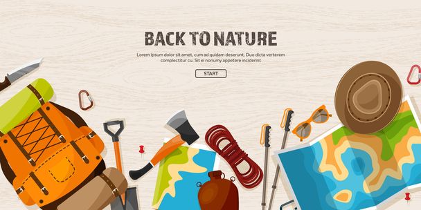 Travel and Hiking Background. - Vector, Image