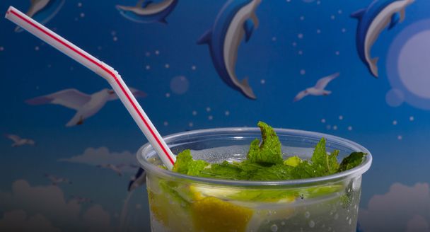 cocktail mojito e ingredienti freschi in un paesaggio tropicale
 - Foto, immagini