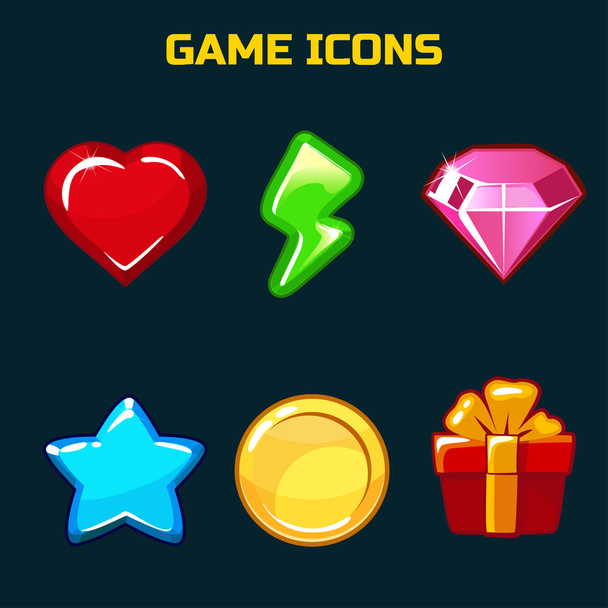 icons set for game user interface - Vector, imagen