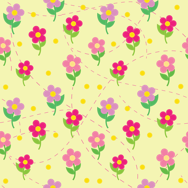 Seamless pattern of flowers - Vector, Image