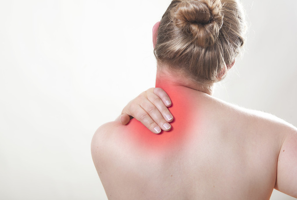 Shoulder pain red - Fotoğraf, Görsel