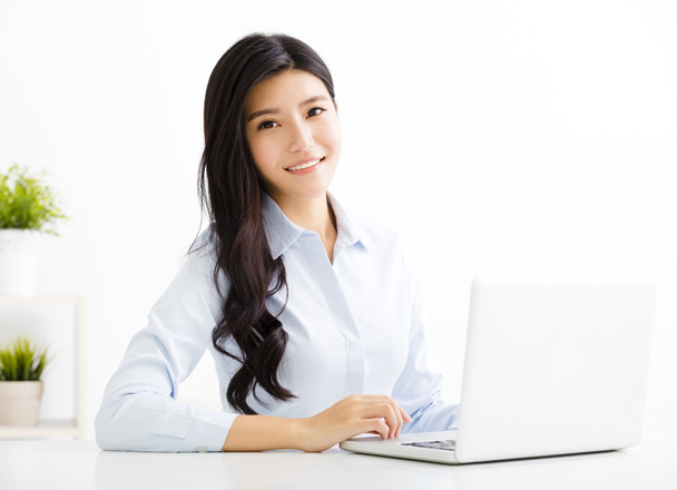 young beautiful business woman working in office - Photo, Image