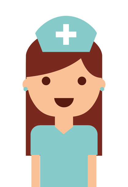 pielęgniarka ikona na białym tle projekt - Wektor, obraz
