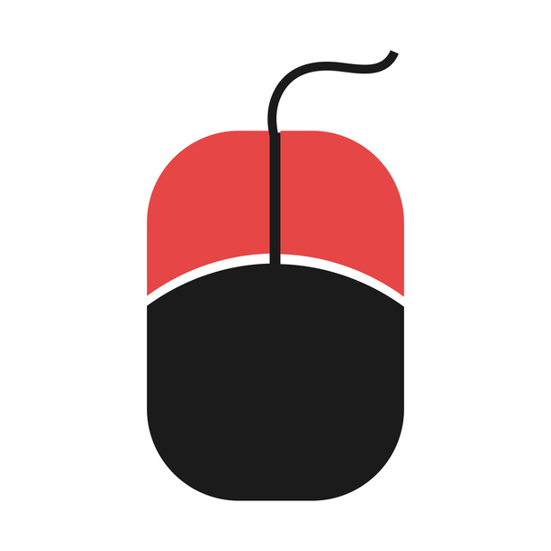 black and red computer mouse, vector graphic - Vector, Image