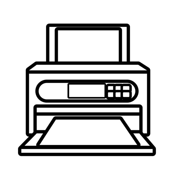 Geïsoleerde apparaatpictogram printer technologie. - Vector, afbeelding