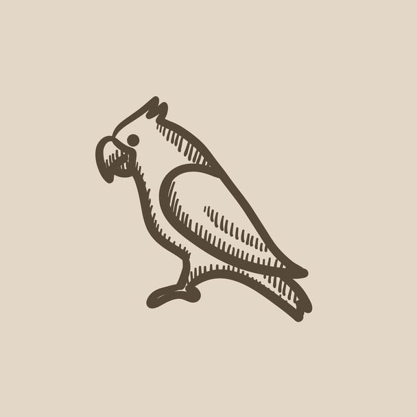 Parrot sketch icon. - Vetor, Imagem