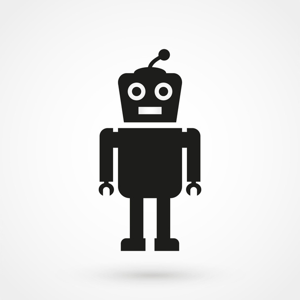 robot icon on white background in flat style. Simple vector - Vector, imagen