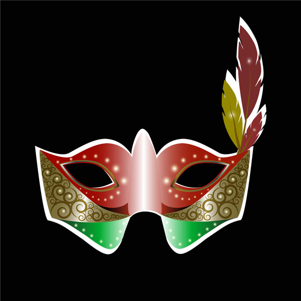 Карнавальная маска и векторная иллюстрация перьев
 - Вектор,изображение