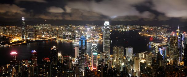 hong kong vista nocturna - Foto, imagen