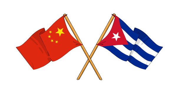 Çin ve Küba İttifak ve dostluk - Fotoğraf, Görsel