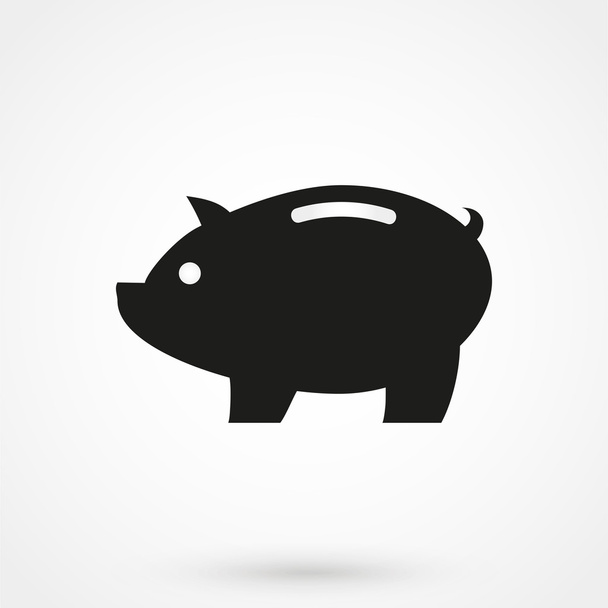 Piggy bank icon on white background in flat style. Simple vector illustration - Vettoriali, immagini