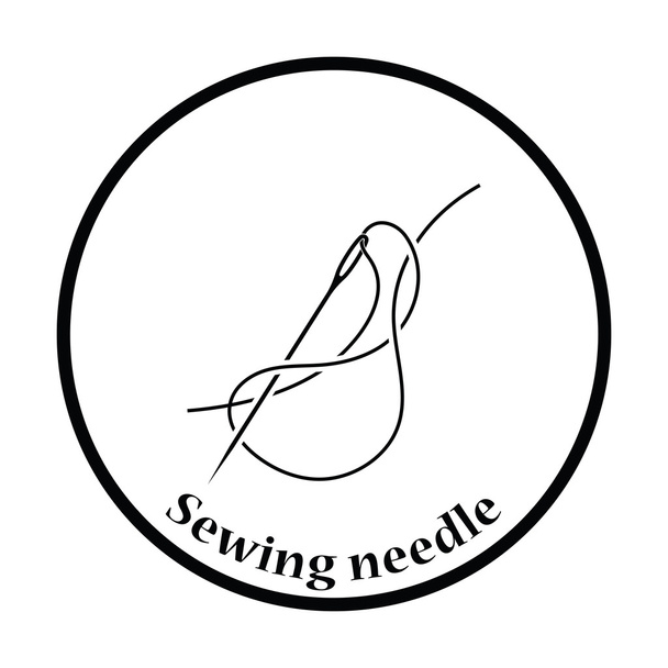Sewing needle with thread icon - Vector, Image