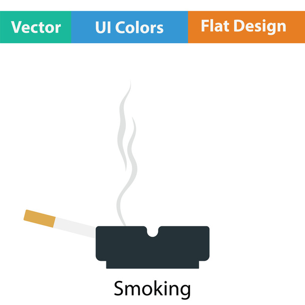 Cigarette dans une icône de cendrier
 - Vecteur, image