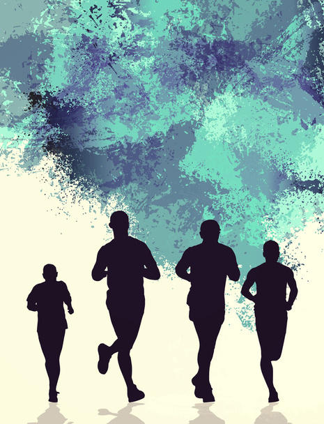 Ilustración de corredores de maratón
 - Foto, imagen