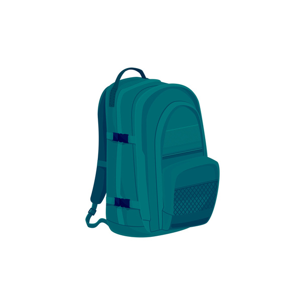 зеленый рюкзак изолирован на белый
 - Вектор,изображение