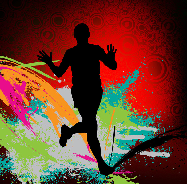 Jogger, sport illustratie - Vector, afbeelding