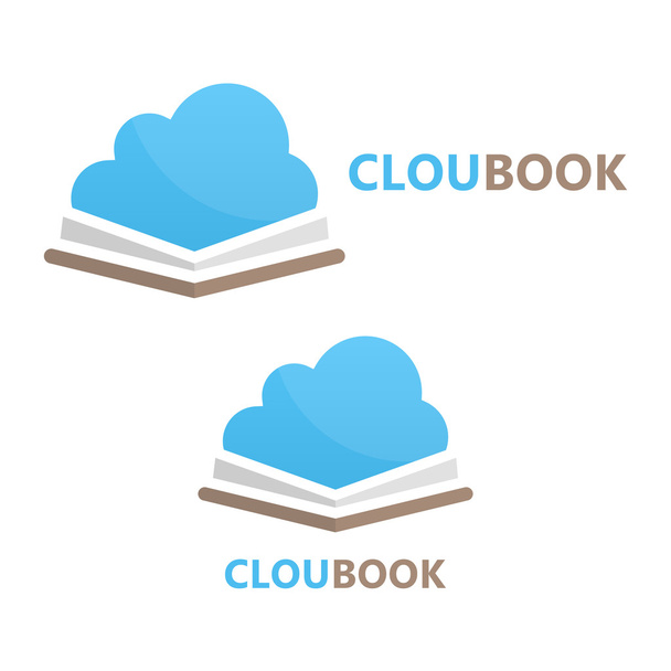 Концепция векторной книги и облачного логотипа
 - Вектор,изображение