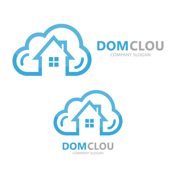 Vektori pilvi ja talon logo käsite
 - Vektori, kuva
