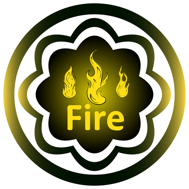 Yellow icon three fire flames - Vector, Image