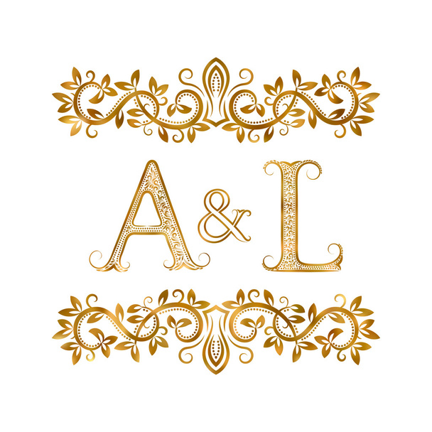 Символ логотипа винтажных инициалов A & L
. - Вектор,изображение