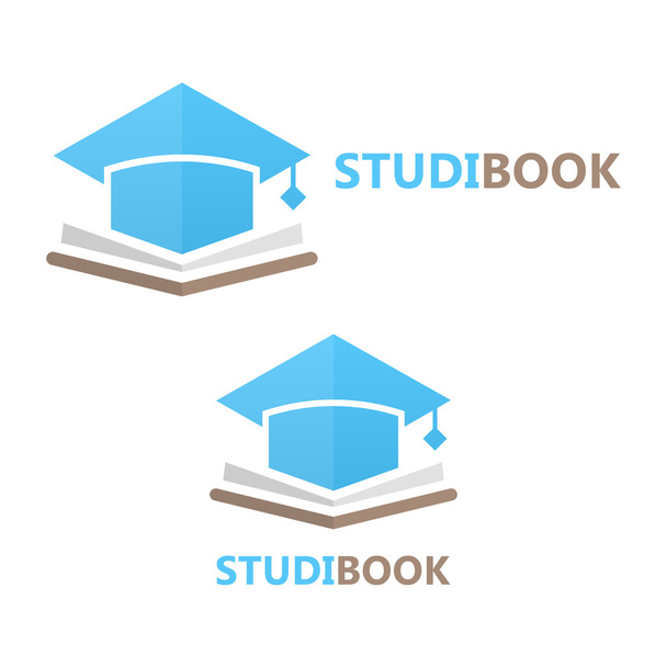 ベクトルの本と学生のキャップ ロゴのコンセプト - ベクター画像