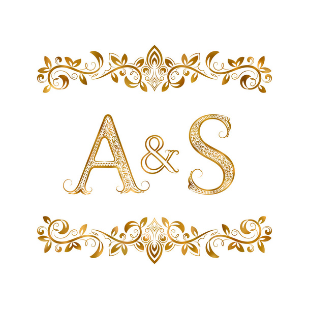 A & S vintage initialen logo symbool. - Vector, afbeelding