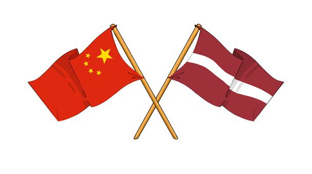 China en Letland Bondgenootschap en vriendschap - Foto, afbeelding