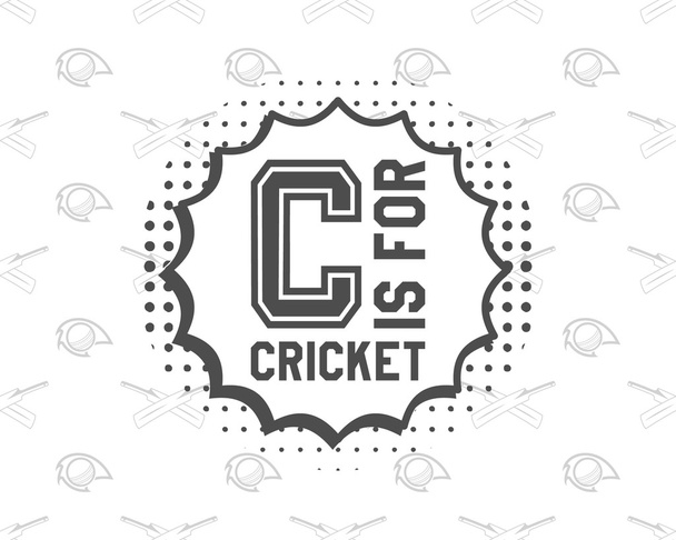 Retro cricket club emblem design.  logo icon .  badge. Sports  symbols with  gear, equipment.  tee .  shirt . T- prints  style. - Wektor, obraz