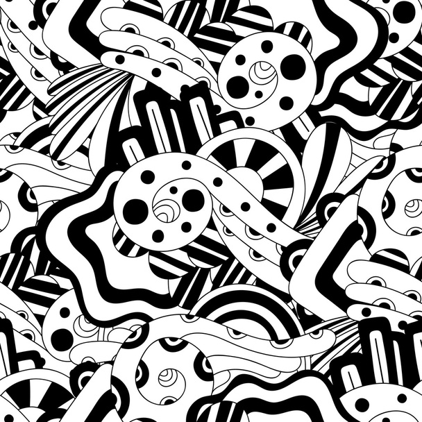 Doodle preto e branco fundo abstrato
 - Vetor, Imagem