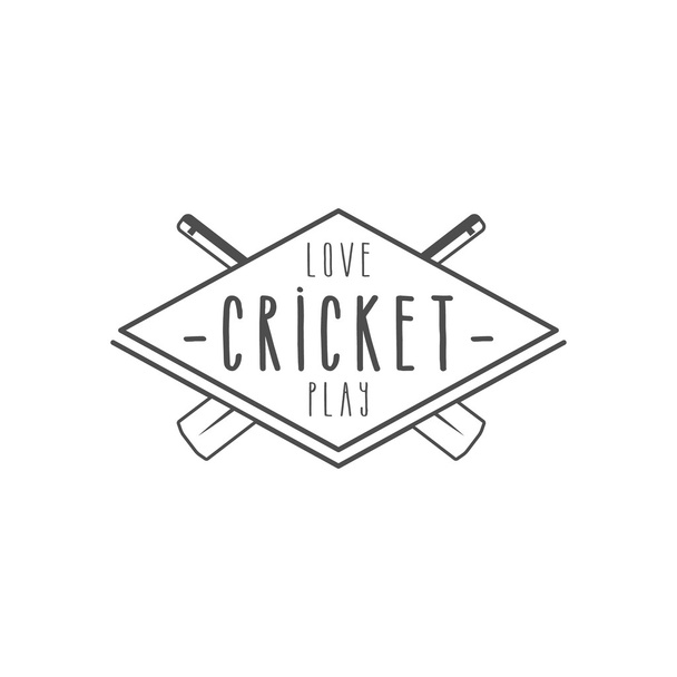 Крикетний клуб емблема і елементи дизайну. логотип команди. лінійна марка. Спортивні символи зі спорядженням, обладнанням. Використовувати для веб, трійника або друку на футболці. Монохромний
 - Вектор, зображення