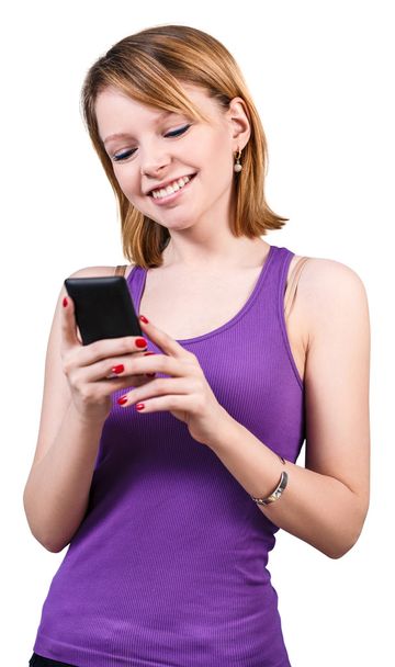 mujer joven usando el teléfono móvil - Foto, Imagen