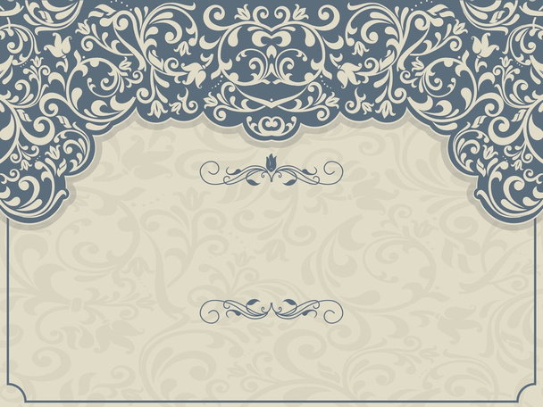 Vintage template with pattern and ornate borders. Ornamental lace pattern for invitation, greeting card, certificate. - Вектор,изображение