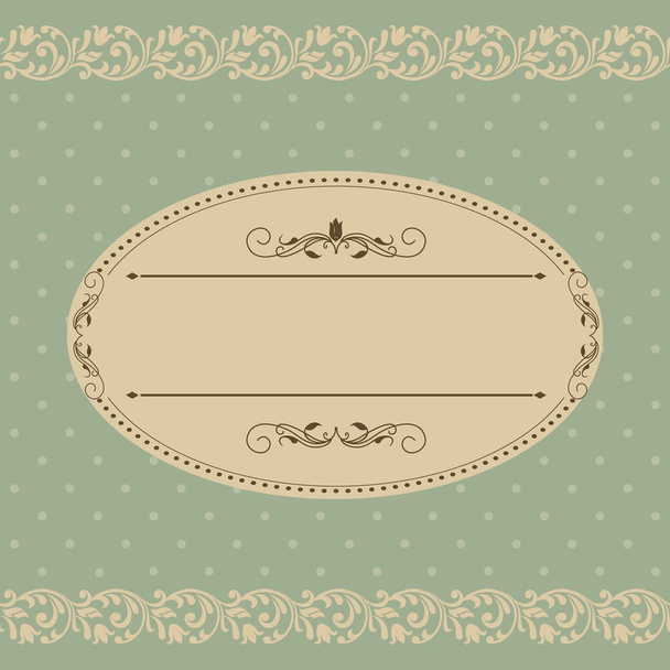 Vintage sjabloon met patroon en sierlijke randen. Decoratieve kantpatroon voor wenskaart, uitnodiging, certificaat. - Vector, afbeelding