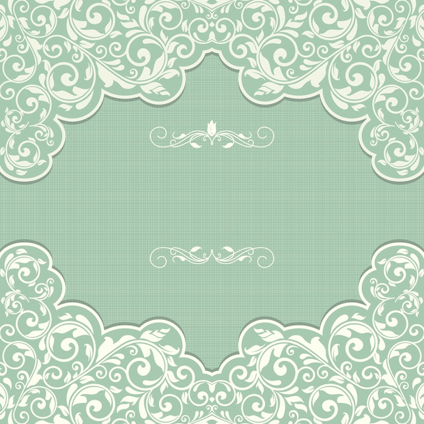 Vintage template with pattern and ornate borders. Ornamental lace pattern for invitation, greeting card, certificate. - Вектор, зображення