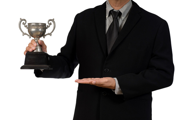 businessman show  trophy - Photo, Image