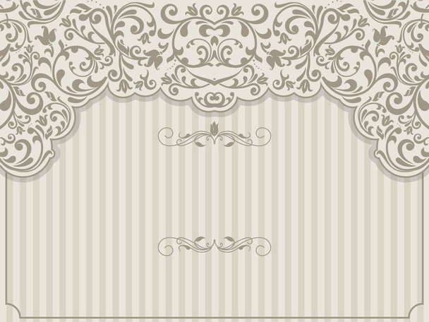 Vintage template with pattern and ornate borders. Ornamental lace pattern for invitation, greeting card, certificate. - Vector, Image