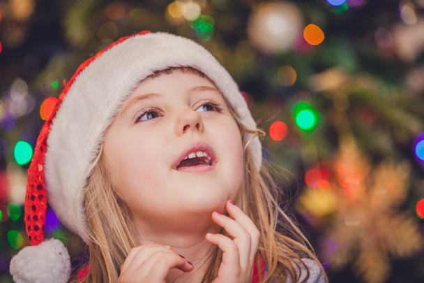 Roztomilý vánoční dívka portrét - Fotografie, Obrázek