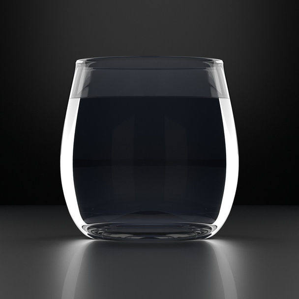 Water Glass on Black - 写真・画像