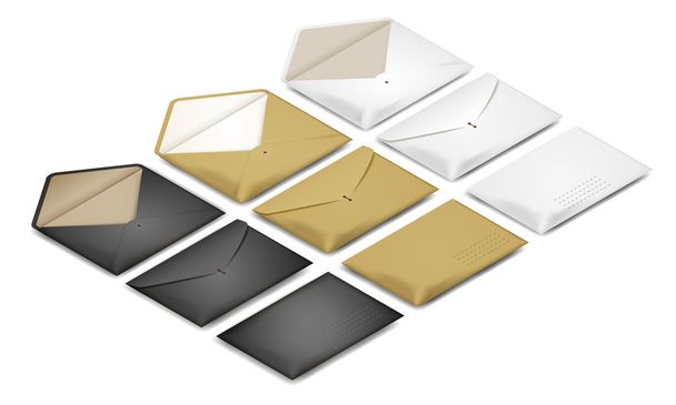 Isometric postal envelope set vector illustration - Vektori, kuva