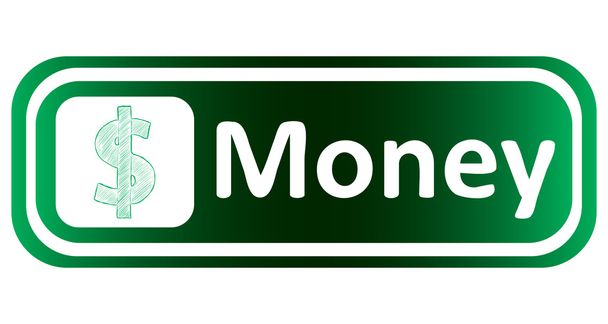 lange Symbol grünes Geld - Vektor, Bild