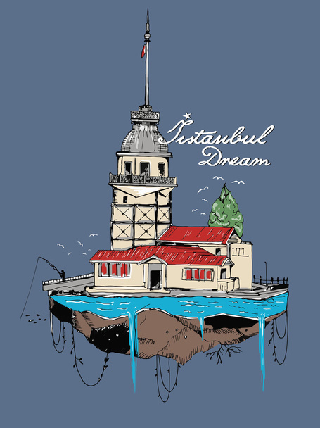 The Maiden's Tower of Istanbul - Vector, Image