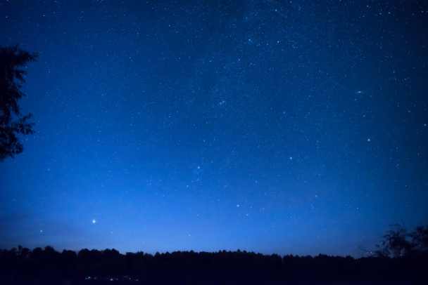 Cielo azul nocturno con muchas estrellas
 - Foto, Imagen