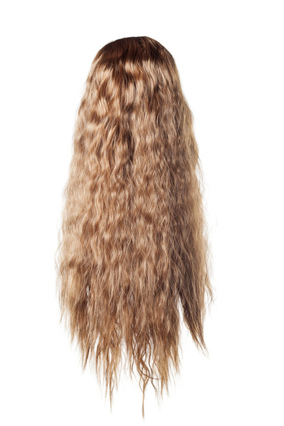 peluca larga y rizada marrón
 - Foto, Imagen
